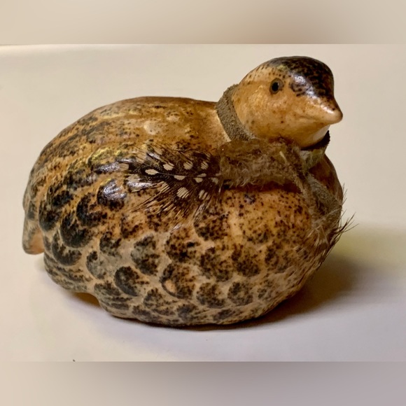 Mid Century Vintage Hand Painted Ceramic Quail Bird Figurine - Picture 6 of 16